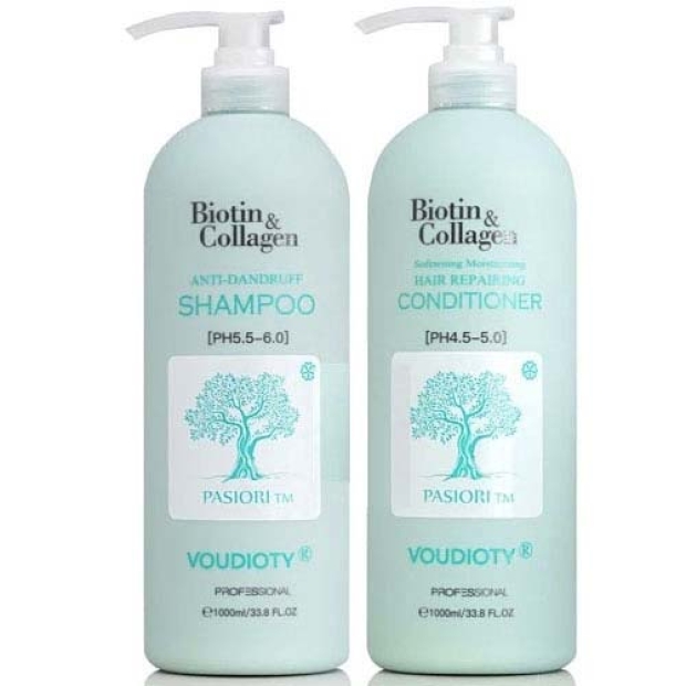 DẦU GỘI XẢ VOUDIOTY BIOTIN COLLAGEN ANTI DANDRUFF  HỖ TRỢ TRỊ GÀU VÀ NGĂN RỤNG TÓC 1000ML