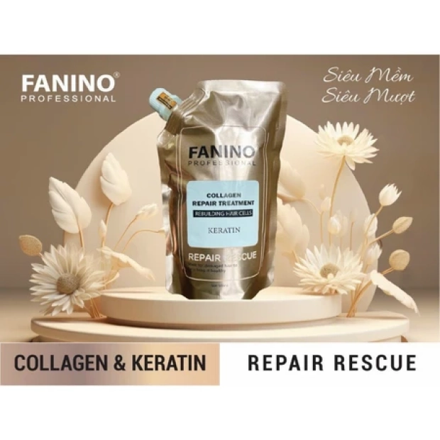 Kem hấp tóc Fanino Collagen hỗ trợ phục hồi tóc hư tổn 500ml