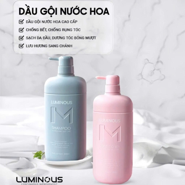 Dầu Gội Đầu Cặp Dưỡng Tóc Bóng Mượt LUMINOUS Chống Bết Gãy Rụng Tóc, Combo Gội Xả Hương Nước Hoa Sang Chảnh